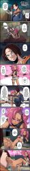 1girl1boy absurdres barefoot best_feet blue_eyes blush boots_removed brown_hair choker comic comic_panel dark-skinned_female dialogue dialogue_bubble dyed_hair edit feet feet_together feet_up female_focus fingerless_gloves foot_fetish foot_fetish_validation foot_focus foot_lick foot_on_mouth foot_play foot_worship goals grunt_(pokemon) highres licking_foot light-skinned_male loving_couple loving_it oc original_characters pink_eyes pink_hair pink_toenail_polish pokeball pokemon pokemon_trainer presenting_feet punk_girl punk_hair rebelminder relationship_goals romantic_couple saliva_on_foot showing_feet socks_removed soles soles_fetish sucking_toes sweaty_feet tasty_feet tired_feet toes tongue_on_foot tongue_out tough_girl wholesome