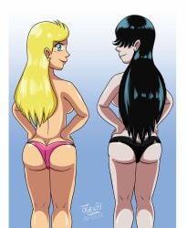 2021 2girls aged_up ass ass_cleavage bangs big_breasts big_butt big_penis black_hair black_panties blonde_hair blue_eyes bra_removed breasts bubble_butt butt_crack duo female female_only goth goth_girl grey_skin hair_over_eyes hands_on_hips julex93 lola_loud long_hair looking_back lucy_loud nickelodeon older panties penis pink_panties pussy siblings sisters smile straight_hair the_loud_house thighs topless topless_female