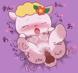 1boy1girl 2025 arms_up balls belly_button blushing_profusely brown_nipples brown_penis chrono_(artist) clitoral_hood clitoris closed_eyes cute_expression cute_face cute_girl dark_pussy dialogue fifi_(sanrio) heart_symbol hearts_around_text hello_kitty hello_kitty_(series) japanese_text legs_up loving_it loving_sex moaning moaning_in_pleasure moaning_loud open_mouth penis_in_pussy purple_background pussy_juice pussy_lips romantic_sex saliva sanrio small_breasts spread_legs sweat sweaty_body sweaty_breasts tears_of_orgasmic_joy tears_of_pleasure tracy_(sanrio) white_body