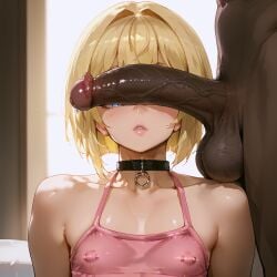 ai_generated armin_arlert attack_on_titan beautifulbbc blowjob dark-skinned_male femboy interracial shingeki_no_kyojin sissy tagme