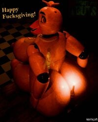 3d animatronic anthro ass_grab avian beak big_ass big_breasts bird bird_girl candle chica_(fnaf) chica_(octal) chicken chicken_girl chubby chubby_female classic_chica_(fnaf) english_text female female_focus female_only five_nights_at_freddy's furry grabbing_ass grabbing_own_ass looking_at_viewer looking_back masteryorg0 overweight overweight_female sitting smiling smiling_at_viewer solo solo_female text watermark