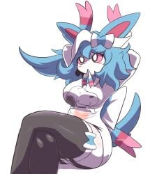 2024 anthro female furry lying_on_back oreon_smol pokemon pokemon_(species) purple_eyes solo solo_female sylveon tagme