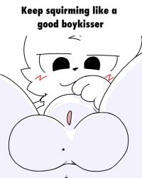 4:5 animated anthro balls balls_squish boy_kisser_(meme) dragotrashcan felid feline genitals macro male male_only mammal meme penis short_playtime silly_cat_(mauzymice) smile smirk solo squish trapped_under_balls