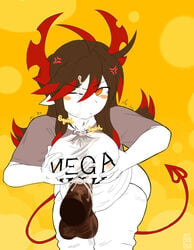 1boy cum cum_through_clothes dark-skinned_male demon disembodied_penis female funamusea ivlin ivlis mega_milk nsfyosu paizuri paizuri_under_clothes rule_63 straight the_gray_garden