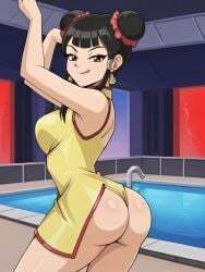 ass exposed smile smug vivian_wong yu-gi-oh!