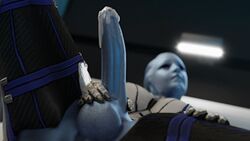 1futa 3d alien animated asari close-up clothed_masturbation clothing cum erection fully_clothed futa_only futanari gif intersex liara_t'soni likkezg looking_at_viewer mass_effect masturbation masturbation_through_clothing penis solo spread_legs