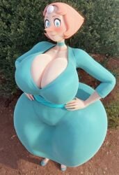 ai_generated alternate_breast_size big_breasts dress looking_at_viewer milf pearl_(steven_universe) smile smiling_at_viewer steven_universe tagme vhsclop115(artist) wide_hips