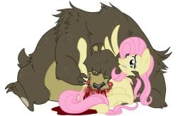 bear bite blood bodily_fluids chewing death dying eaten_alive eaten_raw equid equine female feral fluttershy_(mlp) friendship_is_magic gore guts hard_vore hasbro horse littlepinebox mammal my_little_pony organs pony predator/prey sacrifice solo vore