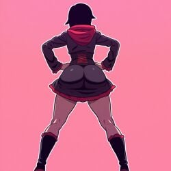 1girls ai_generated ass ass_focus big_ass dat_ass female female_only huge_ass mullon novelai ruby_rose rwby solo solo_female solo_focus that_ass_was_fat