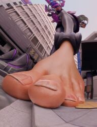 barefoot feet female foot_fetish galacta galacta_(marvel_rivals) giantess marvel marvel_rivals mrgtsfloop soles