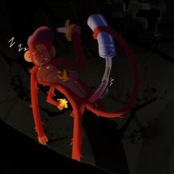 1:1 4_arms animal_humanoid anthro ape balls banana banana_peel big_penis blush bodily_fluids calurk clothing cum digital_media_(artwork) erection food forest forest_background fruit fur genital_fluids genitals hair haplorhine hat hat_only headgear headgear_only headwear headwear_only humanoid male mammal mammal_humanoid monkey monkey_humanoid mostly_nude multi_arm multi_limb nature nature_background nipples nude penetrable_sex_toy penis plant primate primate_humanoid sex_toy sleeping solo solo_in_panel tail tree