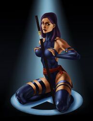 kneeling marvel psylocke samcooper straight_hair x-men