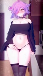 1girls 3d 3d_model big_breasts blush breasts hispanic hispanic_virtual_youtuber indoors latam_virtual_youtuber looking_at_viewer neneefthy pink_hair shai_zoe shaizoe_ short_hair smile socks solo_female tagme thighs virtual_youtuber vtuber