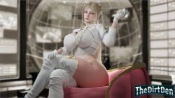 1girls 3d ass big_ass big_breasts blonde_hair breasts clothing female female_only huge_ass huge_breasts light-skinned_female light_skin looking_at_viewer nier nier:_automata sitting solo thedirtden thick_thighs thighhighs yorha_commander