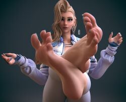 barefoot dagger_(marvel) dagger_(marvel_rivals) feet female foot_fetish heyfcat marvel marvel_rivals soles