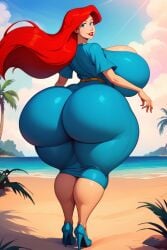 1girls ai_generated ariel ariel_(the_little_mermaid) ass_focus back_view backboob big_butt blue_clothing blue_eyes curvy curvy_female curvy_figure disney disney_princess fat_ass fat_butt high_heels hotcartoonai huge_ass huge_breasts huge_butt huge_thighs hyper_ass hyper_breasts hyper_hourglass large_butt lipstick looking_back massive_ass massive_breasts massive_butt massive_thighs red_hair solo_female the_little_mermaid the_little_mermaid_(1989_film) thick thick_thighs tight_clothing tight_fit top_heavy top_heavy_breasts venus_body voluptuous voluptuous_female