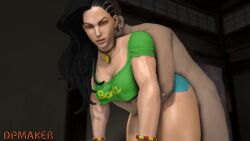 1boy 1girls 3d 3d_animation animated biceps big_breasts bottomless bracelet breasts busty capcom crop_top daisy_dukes doggy_style dpmaker female female_focus hourglass_figure laura_matsuda male penetration sex short_shorts street_fighter street_fighter_v tagme video wide_hips