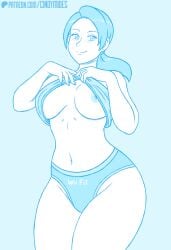 1girls areolae breasts_out cindymides cowboy_shot female female_only looking_at_viewer navel nintendo nipples panties presenting solo super_smash_bros. super_smash_bros._ultimate tank_top underwear white_skin wii_fit wii_fit_trainer wii_fit_trainer_(female)