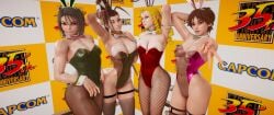 3d 4girls akira_kazama athletic athletic_female bare_shoulders bunny_ears bunny_girl bunnysuit busty capcom cleavage ecchi_fighties female female_focus female_only hourglass_figure ibuki_(street_fighter) karin_kanzuki pinup pinup_pose rival_schools sakura_kasugano skimpy skimpy_clothes street_fighter street_fighter_v tagme wide_hips