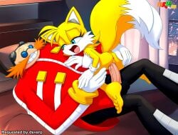 1boy 1girls anthro anus ass barefoot bbmbbf bed breasts clothed_male_nude_female cum cum_in_pussy cum_inside dr._eggman feet female human human_on_anthro male male/female miles_tails_prower mobian_(species) mobius_unleashed nipples nude open_mouth palcomix penis pussy sega sex sonic_(series) sonic_the_hedgehog_(series) tails_the_fox tailsko teeth tongue vaginal_penetration vaginal_sex