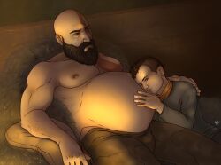 atreus bulge clothed ilitia kratos looking_down male_only mpreg pants pants_only tagme