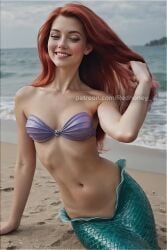 ai_generated animated ariel ariel_(the_little_mermaid) disney mermaid mermaid_tail no_sound realistic redhoney.ai sea seaside tagme video