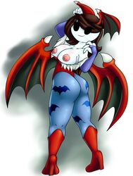 1girls big_ass big_breasts brown_hair clothing cosplay darkstalkers demon_girl demon_wings female female_only head_wings jaiden jaiden_animations large_breasts lilith_aensland_(cosplay) neronova solo succubus youtube youtuber