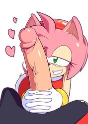 amy_rose handjob huge_cock penis pov shadow_the_hedgehog sonic_(series) supersegasonicss unseen_male_face veiny_penis