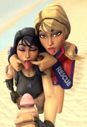 3d beach black_hair blonde_hair clothed clothing eyebrows eyelashes eyes_closed fortnite fortnite:_battle_royale handjob headhunter_(fortnite) honeychansfm lifeguard male penis purple_eyeshadow source_filmmaker sticking_out_tongue sun_strider sunstrider_(fortnite) yellow_eyes