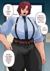 1futa 2d 2d_(artwork) amanda_(crimsonfelines) bulge crimsonfelines futa_only futanari green_eyes intersex red_hair reddkats short_hair suit tie
