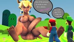 1futa 2boys 3d areola balls barefoot blonde_hair blue_eyes bottomless bowsette breasts brothers busty cd-i cleavage earrings futa_giantess futanari futanarization giant_futanari giantess hair horns hotel_mario hourglass_figure intersex luigi macro_futa male male_to_futa mario mario_(series) meme micro_male micro_on_macro monster_girl new_super_mario_bros._u_deluxe nipples nude outside penis pointy_ears ponkosfm rule_63 siblings source_filmmaker super_crown testicles topless voluptuous