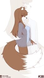 1girls animal_ears animal_tail babydoll blue_babydoll brown_fur brown_hair brown_hair_female claws female female female_only fluffy fluffy_tail furrification furry furry_ears furry_female furry_tail hime_cut holo likunea long_hair long_hair_female looking_at_viewer red_eyes red_eyes_female side_view sole_female spice_and_wolf tagme tail wolf_ears wolf_girl wolf_tail