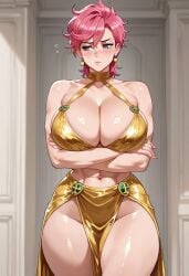 abs ai_generated almost_naked female_only fit fit_female huge_breasts jojo's_bizarre_adventure muscular muscular_female skimpy_clothes superbotux tagme thick_thighs trish_una wide_hips