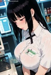 1girls ai_generated big_ass big_breasts black_eyes black_hair blush busty cashier curvy detailed_background eyes face female heavy huge_breasts jabami_yumeko kakegurui long_hair looking_pleasured male/female mouth nipple_slip nipples nude open perky_breasts pink pleasure puffy_nipples red_eyes shop solo squeeshyai submissive thick thighs wide_hips