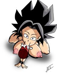 afreetime big_ass big_breasts black_eyes black_hair breasts caulifla cum cum_in_mouth cum_inside cumshot disembodied_penis dragon_ball dragon_ball_super fellatio female heart-shaped_pupils light-skinned_female light_skin long_hair oral penis saiyan spiky_hair