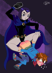 alermg dc dc_comics malesub punishment punishment_spanking rachel_roth raven_(dc) red_ass spanked spanking teen_titans