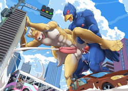 anal anal_sex anthro avian balls being_watched bird building bus canine car city cloud cum cum_in_ass cum_inside cum_on_building cum_on_ground cum_while_penetrated cumshot erection falco_lombardi fox fox_mccloud from_behind_position furry giant hi_res humanoid_penis lagomorph looking_pleasured low-angle_view macro male male_only male_penetrating mammal nintendo nude orgasm penetration penis rabbit sex size_difference star_fox testicles traffic_light twinkle-sez vehicle video_games wolf yaoi