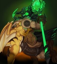 animal_genitalia animal_penis anthro ass balls balls_deep big_balls big_breasts big_pecs big_penis breasts closed_eyes deep_penetration dickgirl dota dota_2 dragon equine_penis futa_on_male futa_urethral_insertion futanari harbinger_the_outworld_devourer horsecock huge_balls huge_cock intersex interspecies justmegabenewell looking_at_viewer monster motorboating muscular nipples outworld_devourer penetration penis saliva staff sweat taur unknown_species urethral urethral_insertion urethral_penetration video_games wings