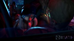 3d blue_eyes blue_hair chloe_price father_and_daughter fellatio incest life_is_strange niisath tagme tattoo unseen_male_face william_price