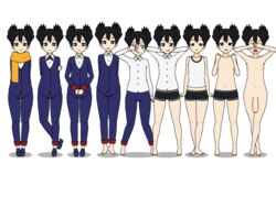 1boy alpha_channel armpits arms_behind_back arms_up barefoot belly big_penis black_hair blue_eyes blush censored clothing covering_eyes embarrassed feet flaccid fully_clothed giima_(pokemon) grimsley human kisekae_2 looking_at_viewer looking_away male male_only navel nintendo nipples nude open_mouth pants penis pokemon pokemon_bw scarf shirt shoes short_hair smile standing teeth toes tongue tongue_out topless undressing