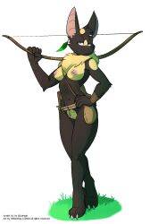 1girls 2023 3_toes anathi anthro artbyyellowdog bat belt black_body bow_(weapon) breasts claws feather_earring feet female female_only genitals hand_on_hip hi_res knife looking_at_viewer mammal multicolored_body navel neck_tuft nipples nude original pouch_(anatomy) pouch_purse pussy ranged_weapon rope rope_belt simple_background smile solo standing toe_claws toes tuft two_tone_body vagina weapon white_background wingless_bat wristband yellow_body