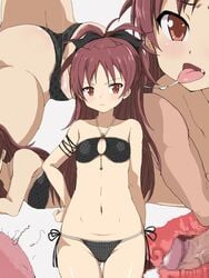 1girls ass bikini bikini_aside bikini_bottom bikini_bottom_aside black_bikini black_bikini_bottom black_bikini_top blush breasts brown_eyes censored clothing cum cum_in_pussy cum_in_uterus cum_inside female female_focus from_behind groin hand_on_hip highres impregnation kissing long_hair mahou_shoujo_madoka_magica male mosaic_censoring navel open_mouth ovum penetration penis pussy red_eyes red_hair sakura_kyouko saliva saliva_trail sex side-tie_bikini simple_background small_breasts smile sperm_cell swimsuit swimwear ta_(tama20150125) tongue uterus vaginal_penetration white_background x-ray