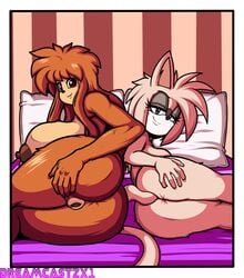 andrea_(dreamcastzx1) anthro anus ass big_breasts big_butt breasts duo fan_character female hedgehog hi_res huge_breasts huge_butt mammal nipples nude pussy sonic_(series) superbunnygt