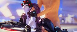 1boy 1girls 3d ambiguous_penetration animated blizzard_entertainment brian_(overwatch) cakeofcakes clothed_female_nude_male faceless_male hair_grab no_sound overwatch overwatch_2 straight tagme video weapon widowmaker