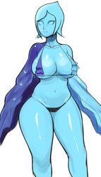 1girls armless bikini blue_skin emotionless expressionless female female_only fi huge_breasts skyward_sword solo swimsuit the_legend_of_zelda thick_thighs voluptuous wide_hips