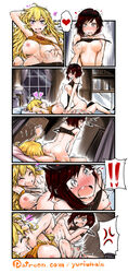 2girls 4koma anger_vein angry angry_sex angry_tribadism areolae artist_name ass back bed bed_sheet bedroom black_hair black_shirt blonde_hair blush bookshelf bouncing_breasts breast_grab breasts breath catfight cleavage closed_eyes clothing comic cowgirl_position cum curtains feet female female_only foot_on_head grabbing happy happy_sex heart highres human incest large_breasts laughing leg_lift long_hair medium_breasts missionary moaning motion_blur multiple_girls multiple_views nipple_tweak nipples open_mouth orange_shirt pajamas pajamas_pull patreon_username purple_eyes red_hair ruby_rose rwby saliva sex sexfight shirt short_hair siblings silver_eyes sisters sleep_mask smile spanking straddling surprised sweat tank_top tears tongue tongue_out tribadism turnaround white_legwear window yang_xiao_long yuri yuriwhale