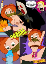 1girls 2boys arms_behind_back bondage comic disney dr._drakken female gag gagged human jim_possible kim_possible kimberly_ann_possible nipples nude nudist online_superheroes outdoors penis pussy ron_stoppable shego straight_hair tim_possible yaoinami