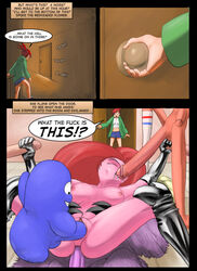 1girls anal_penetration anal_sex anus artist_request big_penis bloo breasts cartoon_network caught_in_the_act closed_eyes comic eduardo_(fhfif) elbow_gloves english_text fellatio female foster's_home_for_imaginary_friends frankie_foster gloves group group_sex handjob huge_cock human large_penis latex latex_gloves mac_(fhfif) male nemesister nude penetration penis pussy saliva size_difference straight text triple_penetration vaginal_penetration wilt