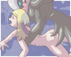 9_6 alice_(pokemon) ass blonde_hair color cum cum_inside darkrai female from_behind human insertion interspecies long_hair male nude open_mouth penetration penis pokemon pokemon:_the_rise_of_darkrai pokemon_(movie) pokemon_(species) pokephilia sex side_view straight tagme