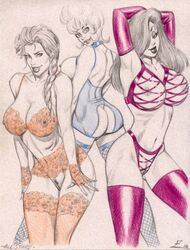 2002 annie_fanny ass crossover disney female female_only human jessica_rabbit julius_zimmerman lara_croft lara_croft_(classic) little_annie_fanny multiple_females multiple_girls nipples thighhighs tomb_raider who_framed_roger_rabbit